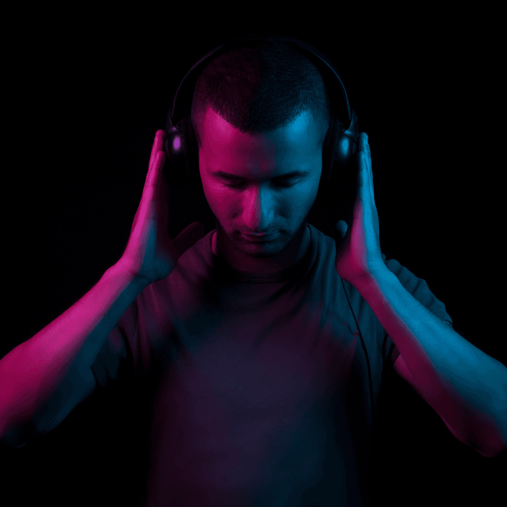 DJ with headphones placeholder